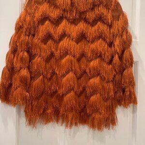 Vintage Orange Fringe Top (Size M)
